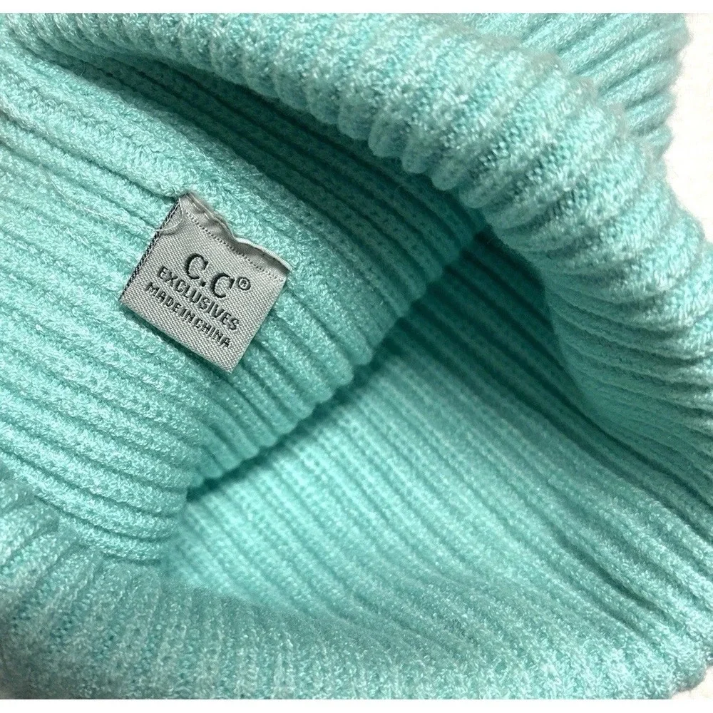 Lot‎ (3) CC Beanies Knit Hats Black Mint Tan Ski Snow Winter Chunky